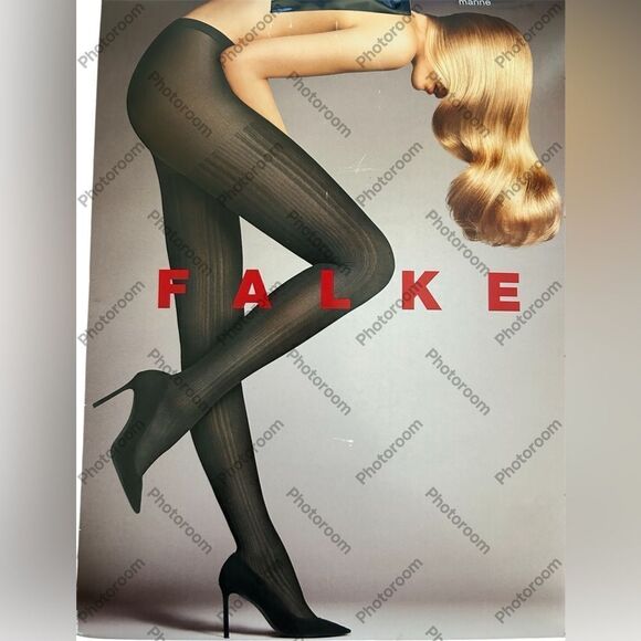 FALKE Strumpfhose 60 DEN appearance Tights with delicate rib structure, O/S, NWT - Picture 1 of 5